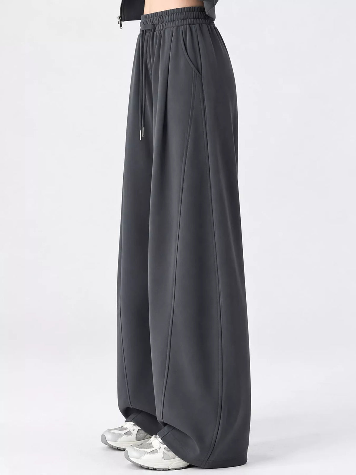 Full Size Drawstring Loose Fit Wide-Leg Sweatpants Plus Size