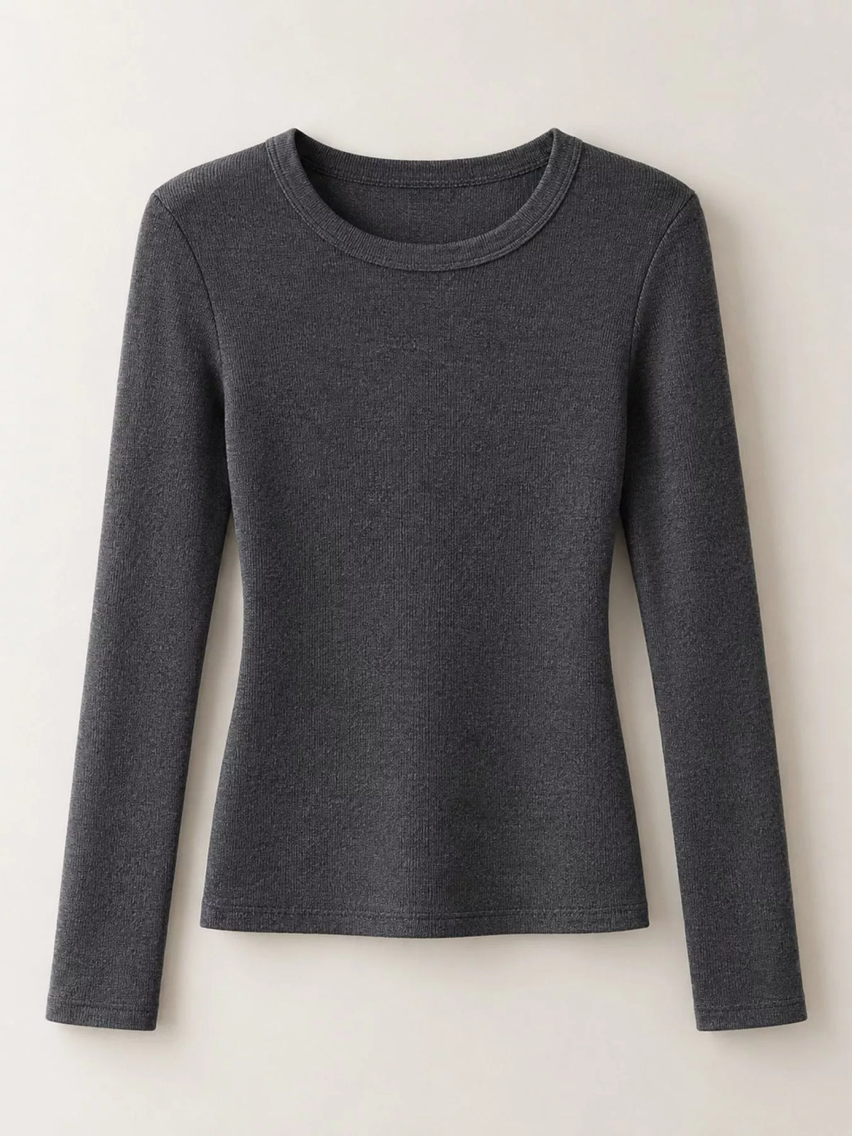 Minimalist Slim-Fit Long Sleeve Crew Neck T-Shirt