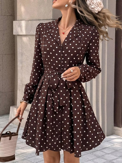 Hedvika's Polka Dot Long Sleeve Shirt Dress