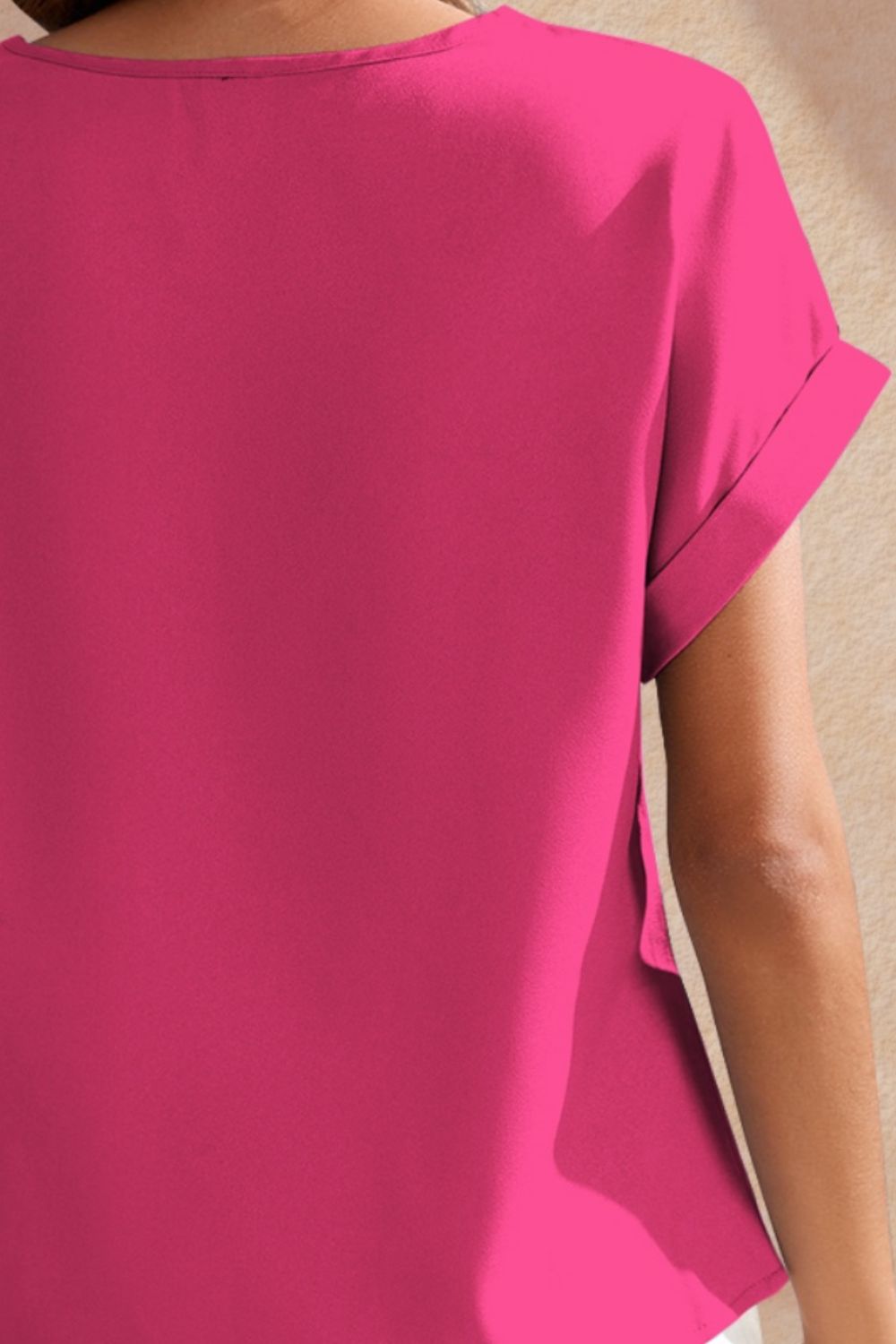 Fam-Fam Round Neck Short Sleeve Blouse