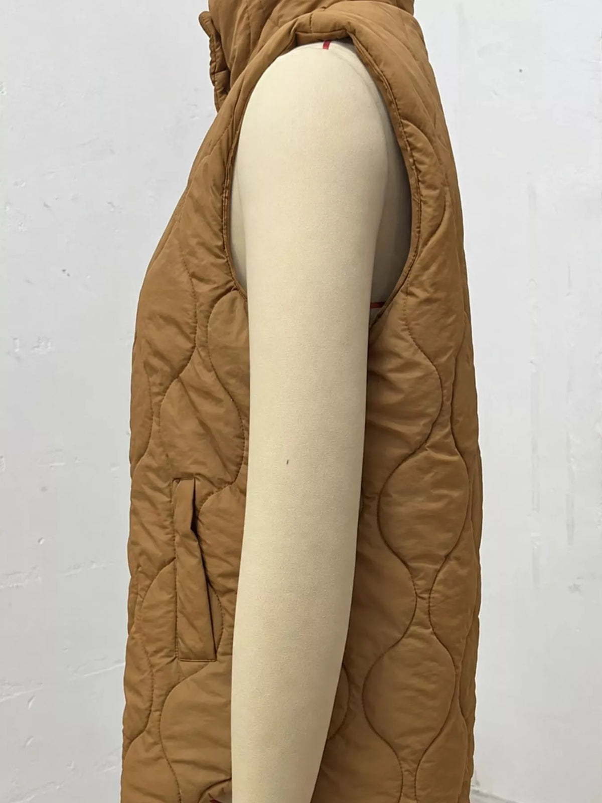 Quilted Snap Button Vest Coat