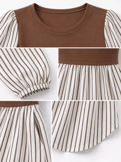 Full Size Striped Long Sleeve Blouse Plus Size