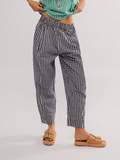Gingham Relaxed Fit Pants