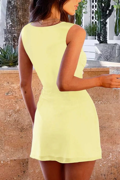 Square Neck Sleeveless Mini Dress
