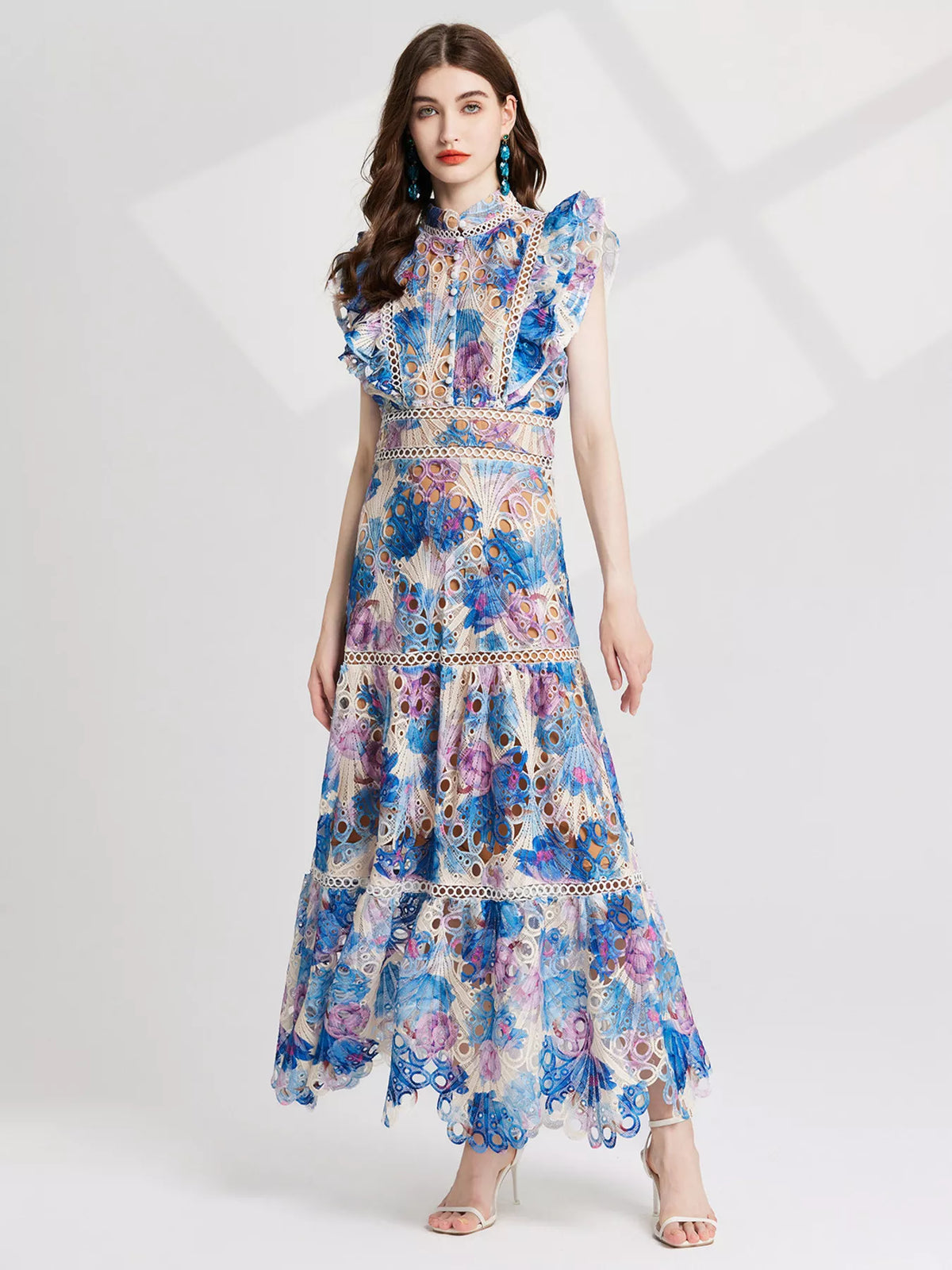 Floral Lace Detail Maxi Dress
