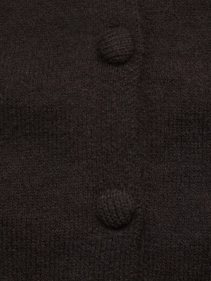 Crew Neck Button-Up Cardigan