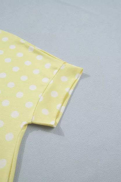 Polka Dot Short Sleeve Top and Shorts Set