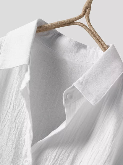 Full Size Casual Button-Down Shirt with Dual Chest Pockets Plus Size
