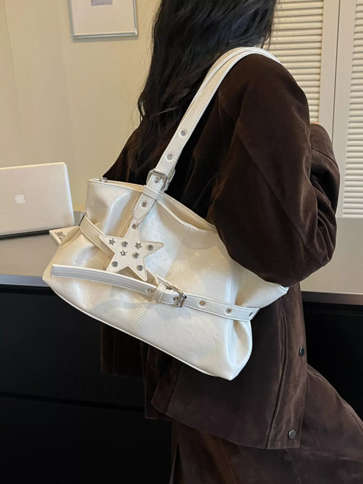 Star Charm Buckle Detail Shoulder Bag