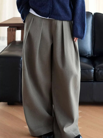 Pleated Wide-Leg Pants