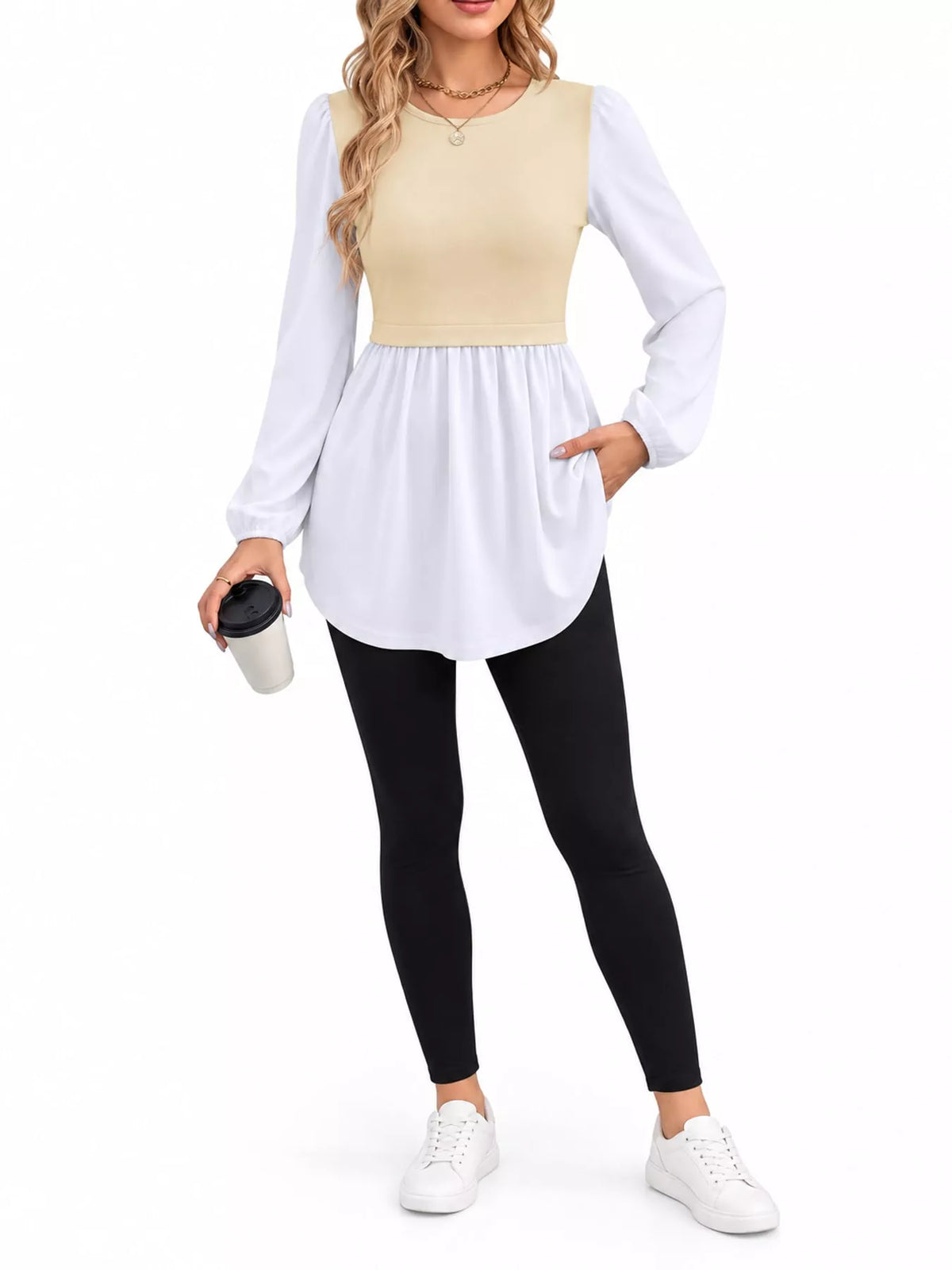 Full Size Striped Long Sleeve Blouse Plus Size