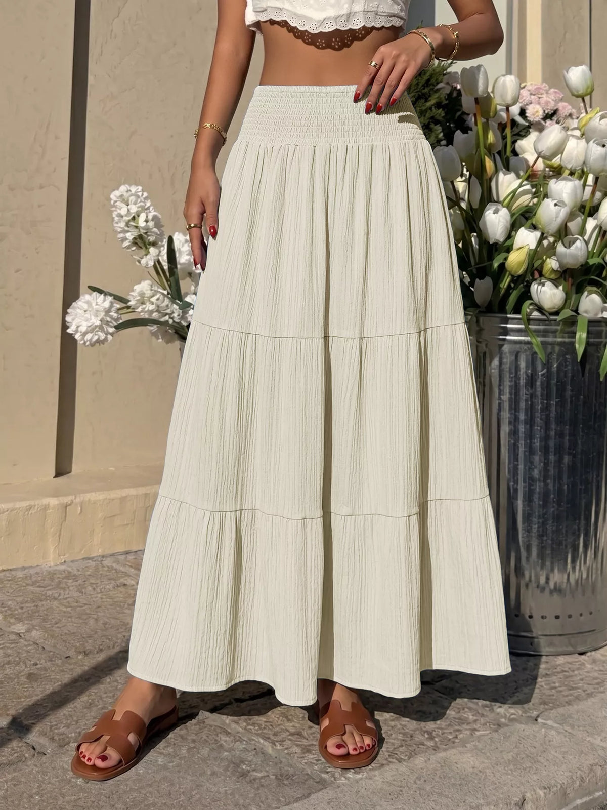 Tiered Flowy Maxi Skirt