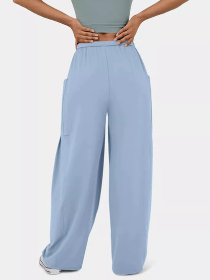 High-Waisted Drawstring Wide-Leg Pants