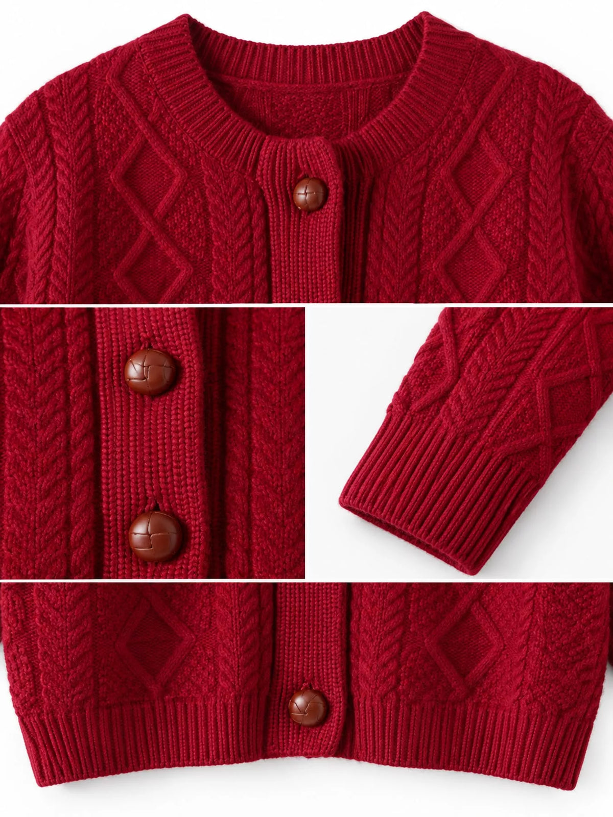 Cable-Knit Button-Down Cardigan