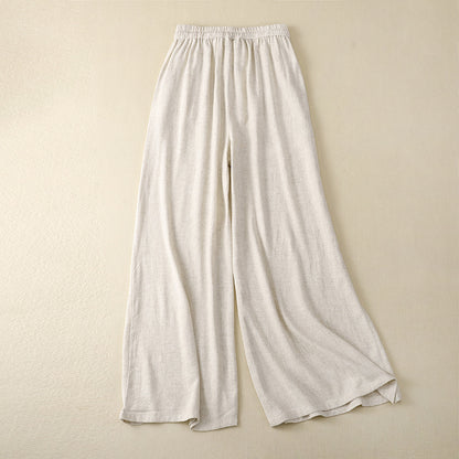 Cotton and linen retro loose all-match wide-leg pants