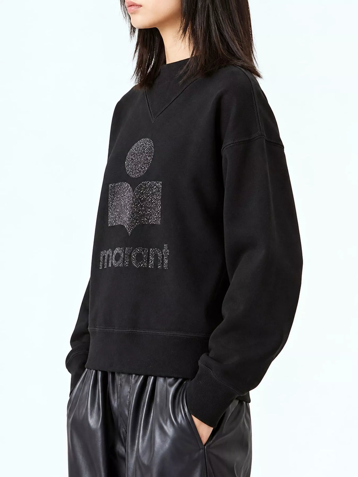 Mock Neck Dropped Shoulder Sweatshirt