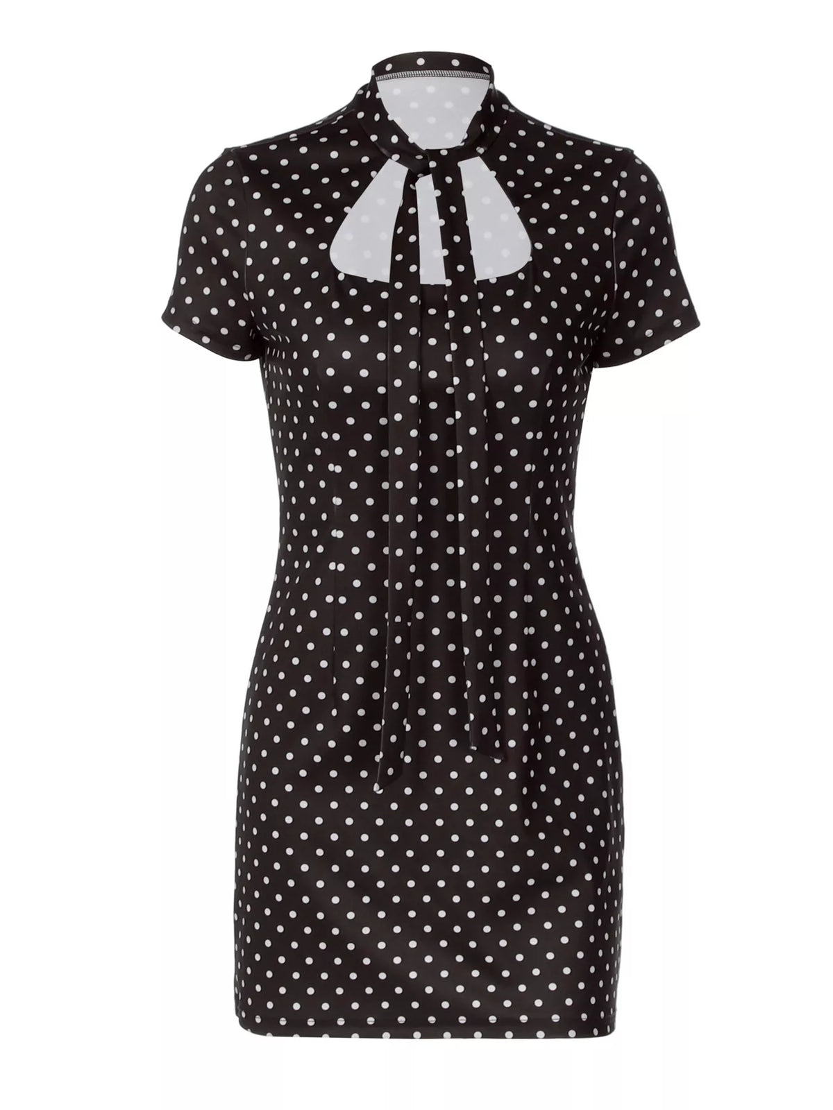 Polka Dot Cut-Out Front Mini Dress