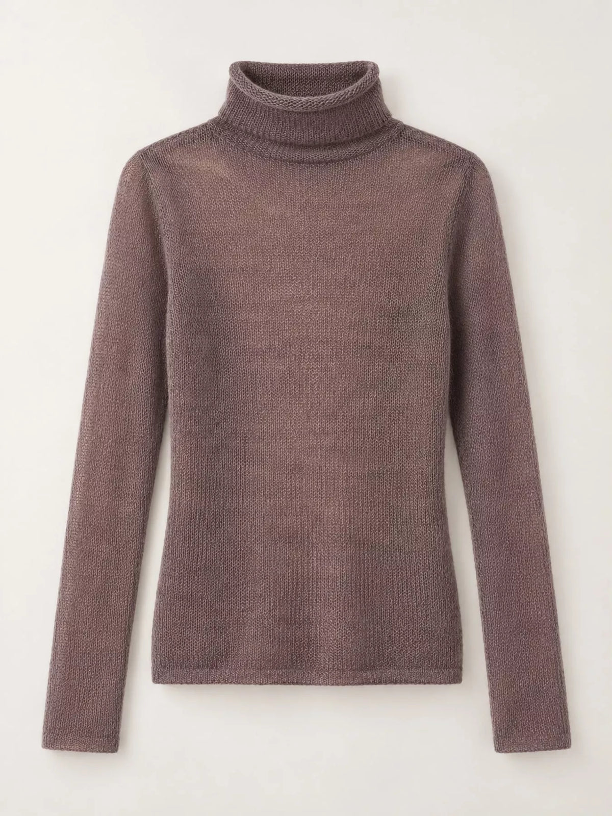 Women’s Sheer Turtleneck Knit Top – Lightweight Long Sleeve