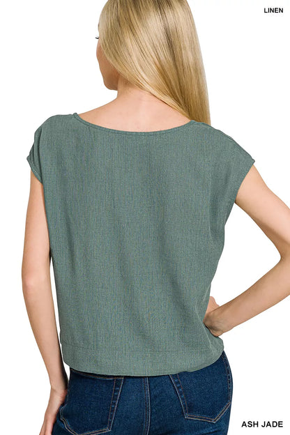 Zenana Linen Sleeveless Top
