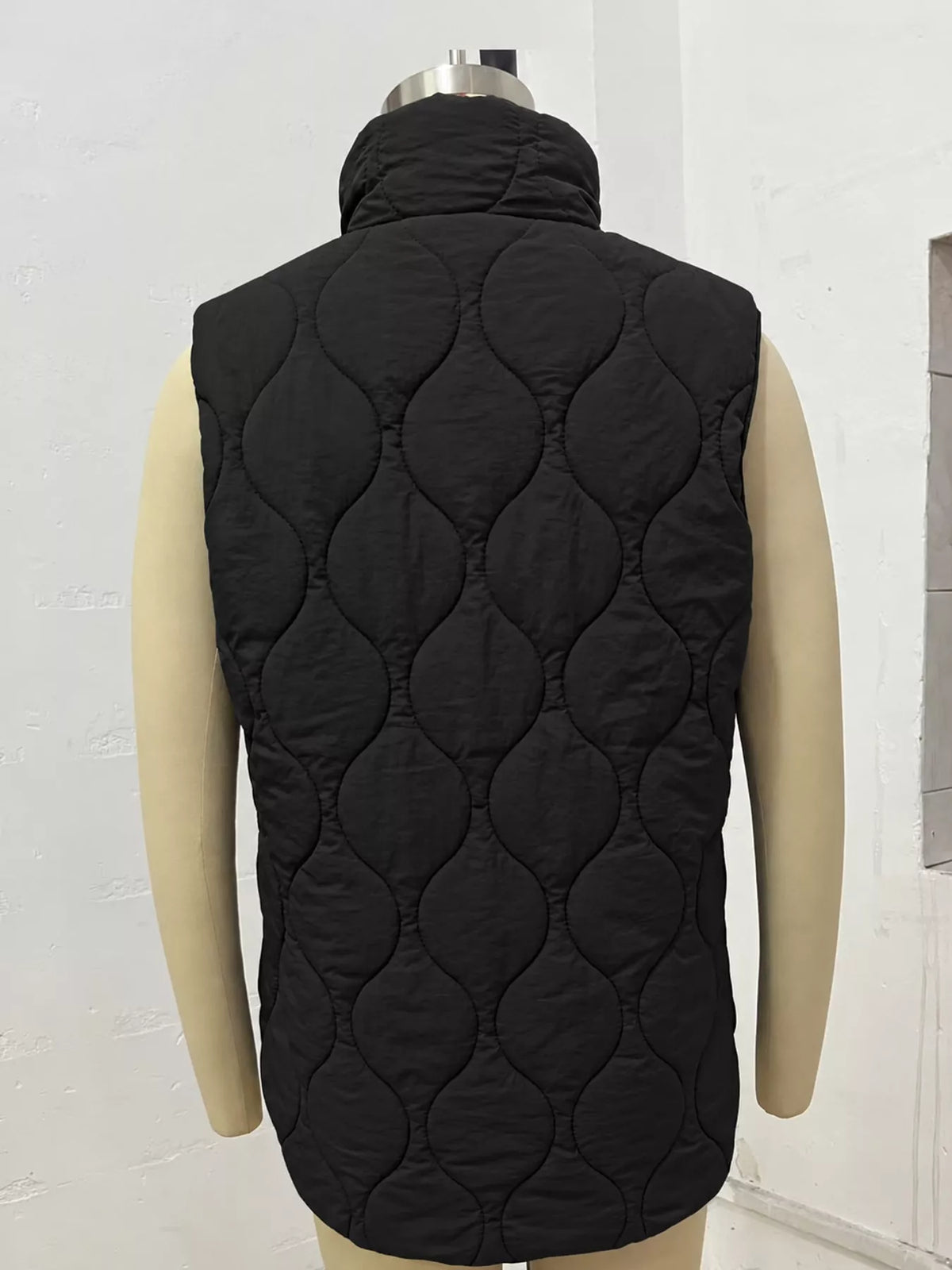Quilted Snap Button Vest Coat