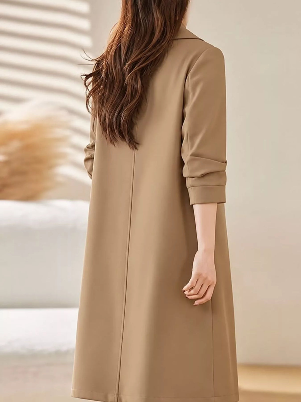 Plus Size Button Up Longline Coat