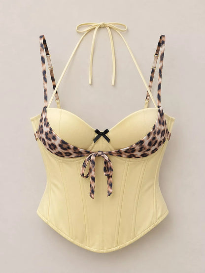Leopard Sweetheart Neck Cami