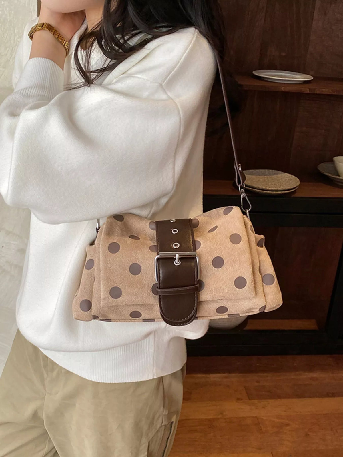 Vintage Polka Dot Shoulder Bag