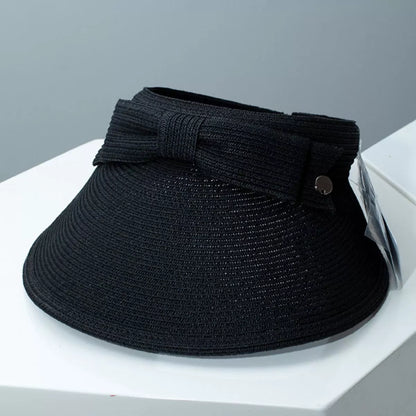 Bowknot Straw Sun Visor Hat