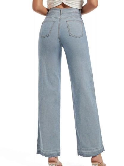 High-Waisted Two Tone Jeans
