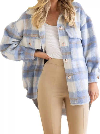 Plaid Button-Down Jacket