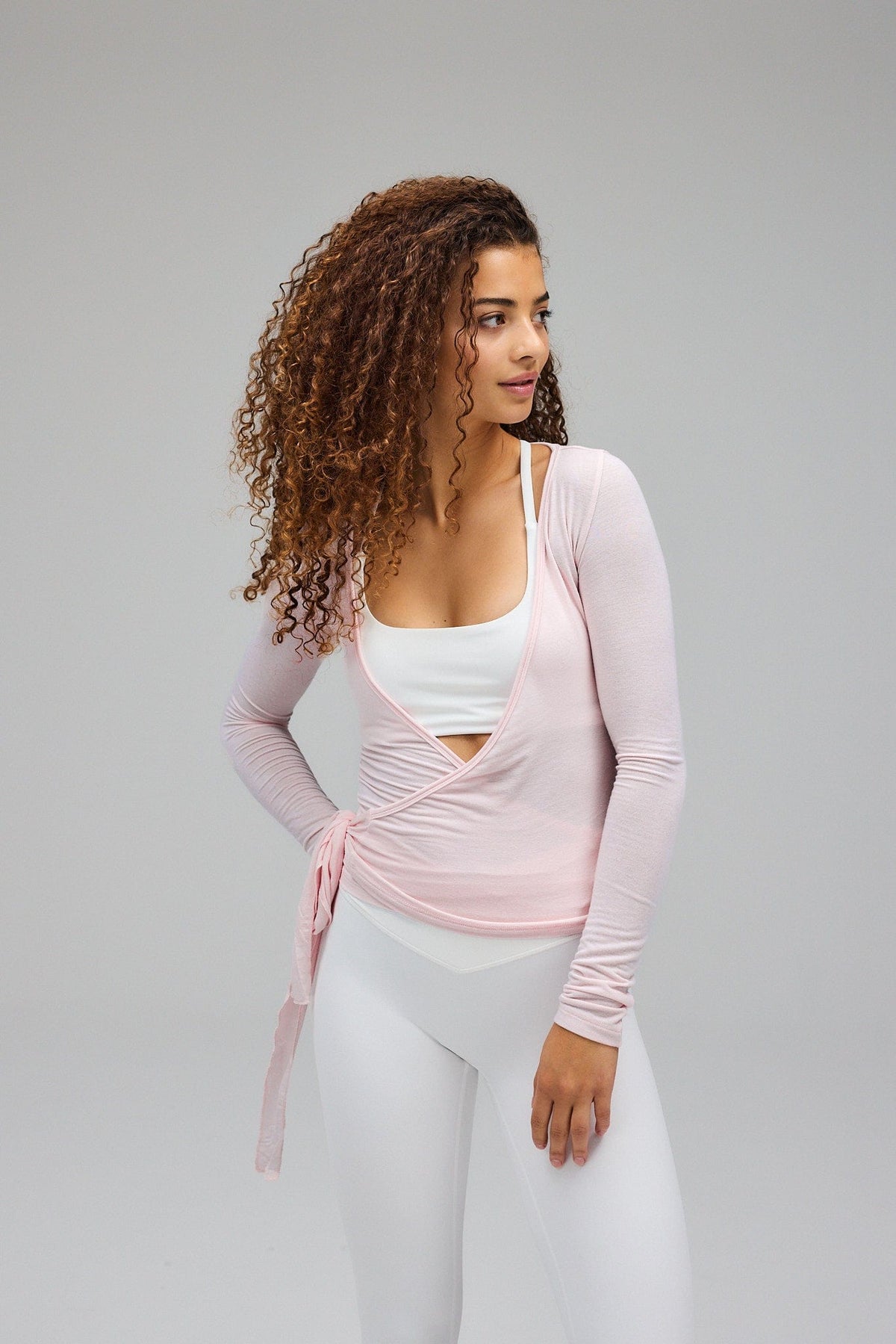 Ballet Wrap Blouse Pink S