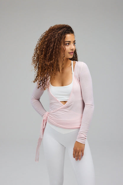 Ballet Wrap Blouse Pink S