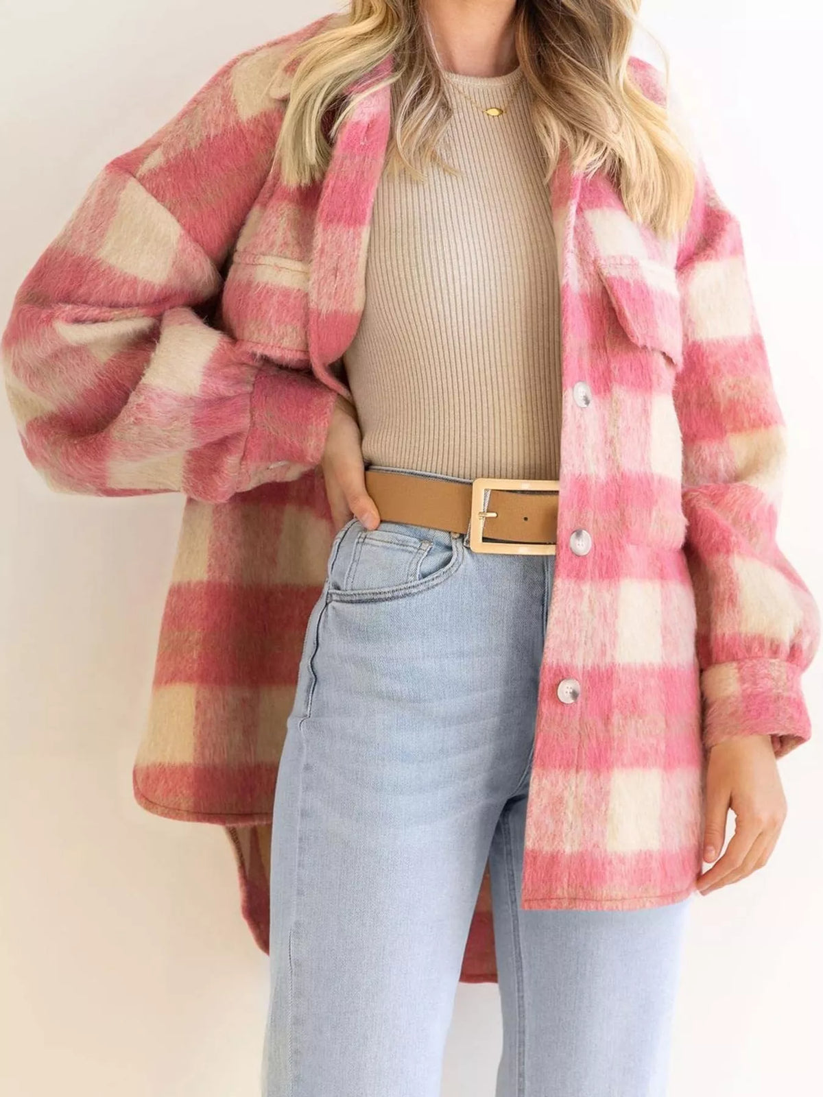 Plaid Button-Down Jacket