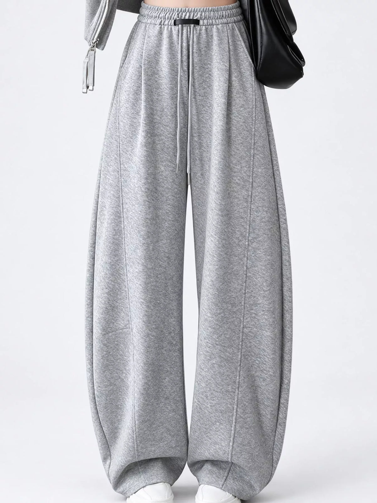 Full Size Drawstring Loose Fit Wide-Leg Sweatpants Plus Size