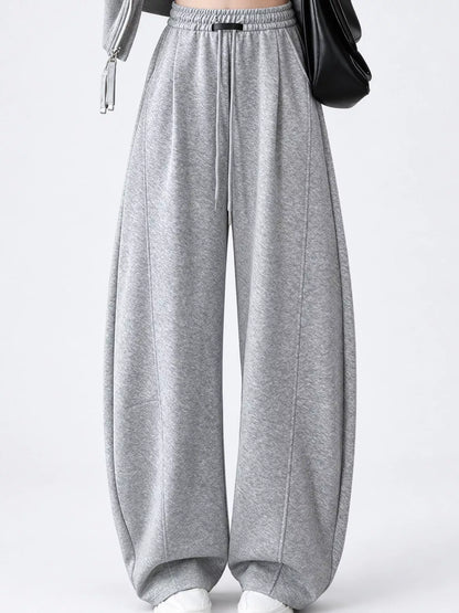 Full Size Drawstring Loose Fit Wide-Leg Sweatpants Plus Size