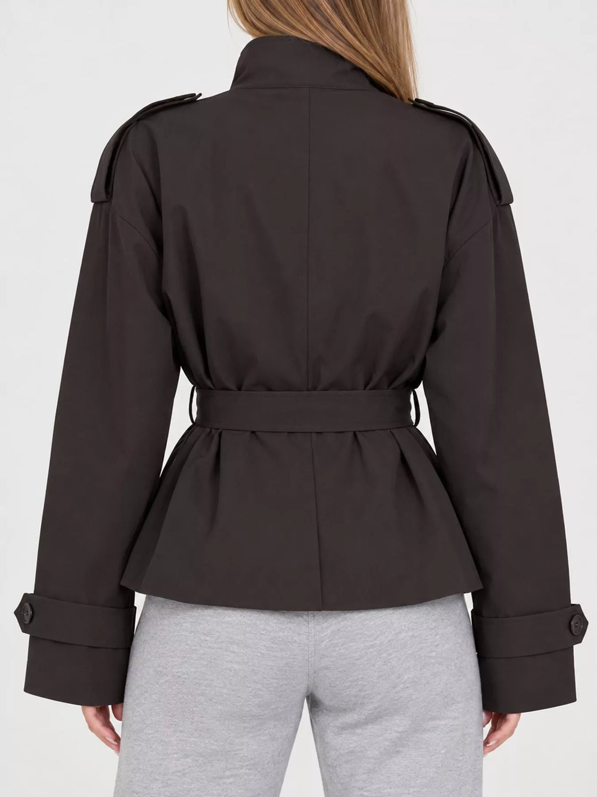 Full Size Double-Breasted Belted Trench Outerwear Plus Size