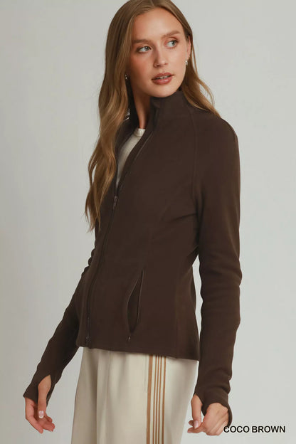 Umgee Soft Fleece Full Zip Jacket With Pockets