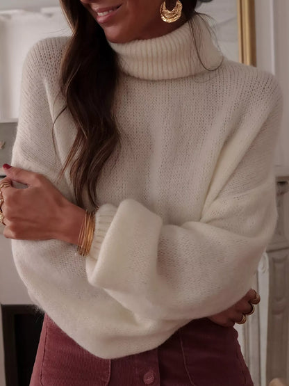 Turtleneck Oversized Dropped Shoulder Sweater