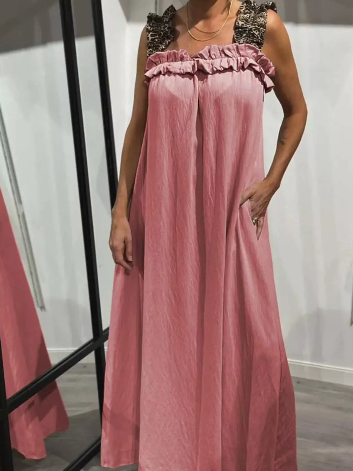 Full Size Ruffled Strap Flowy Maxi Dress Plus Size