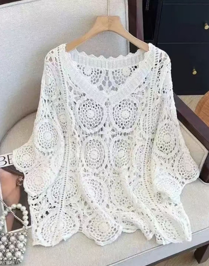 Clidress Holow Out Boho Crochet Top Skirt