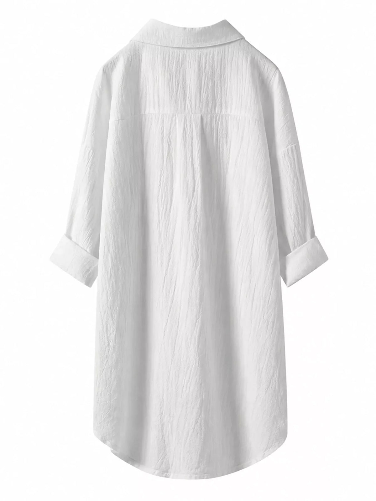 Full Size Casual Button-Down Shirt with Dual Chest Pockets Plus Size
