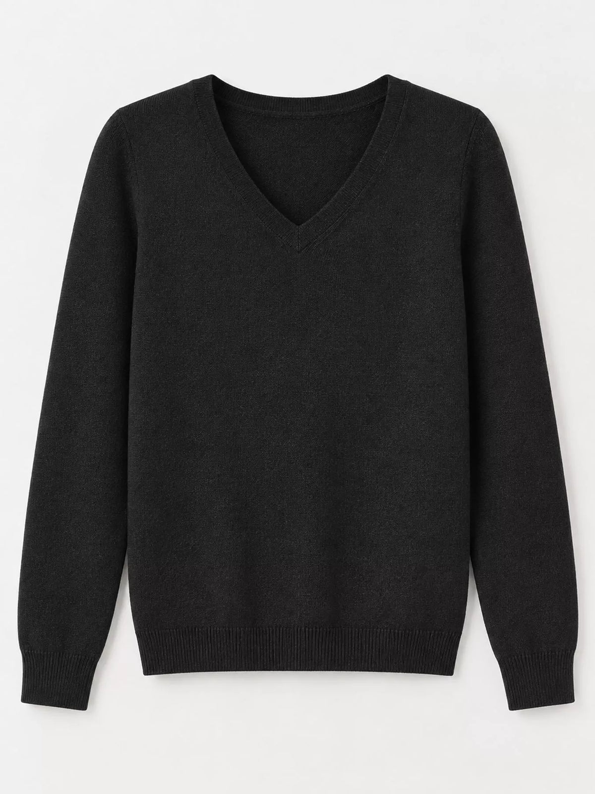 Elegant V-Neck Long Sleeve Soft Knit Top