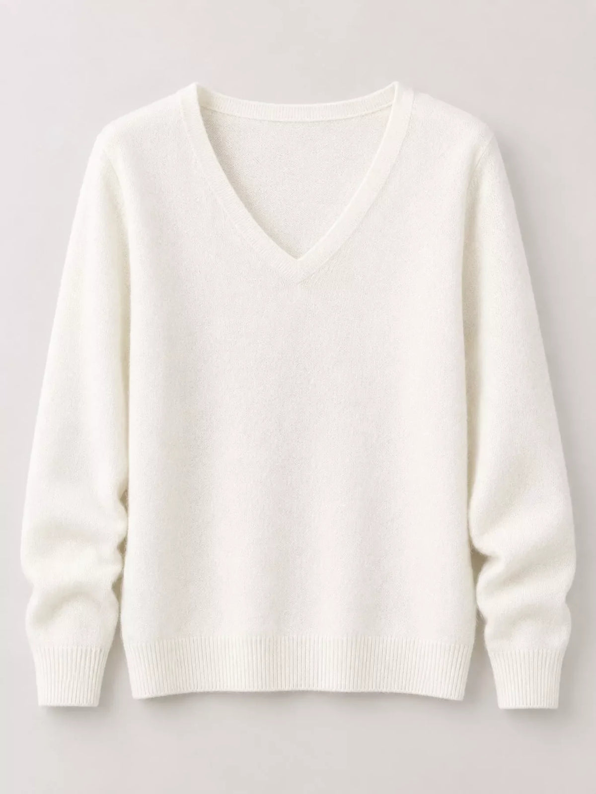 Elegant V-Neck Long Sleeve Soft Knit Top
