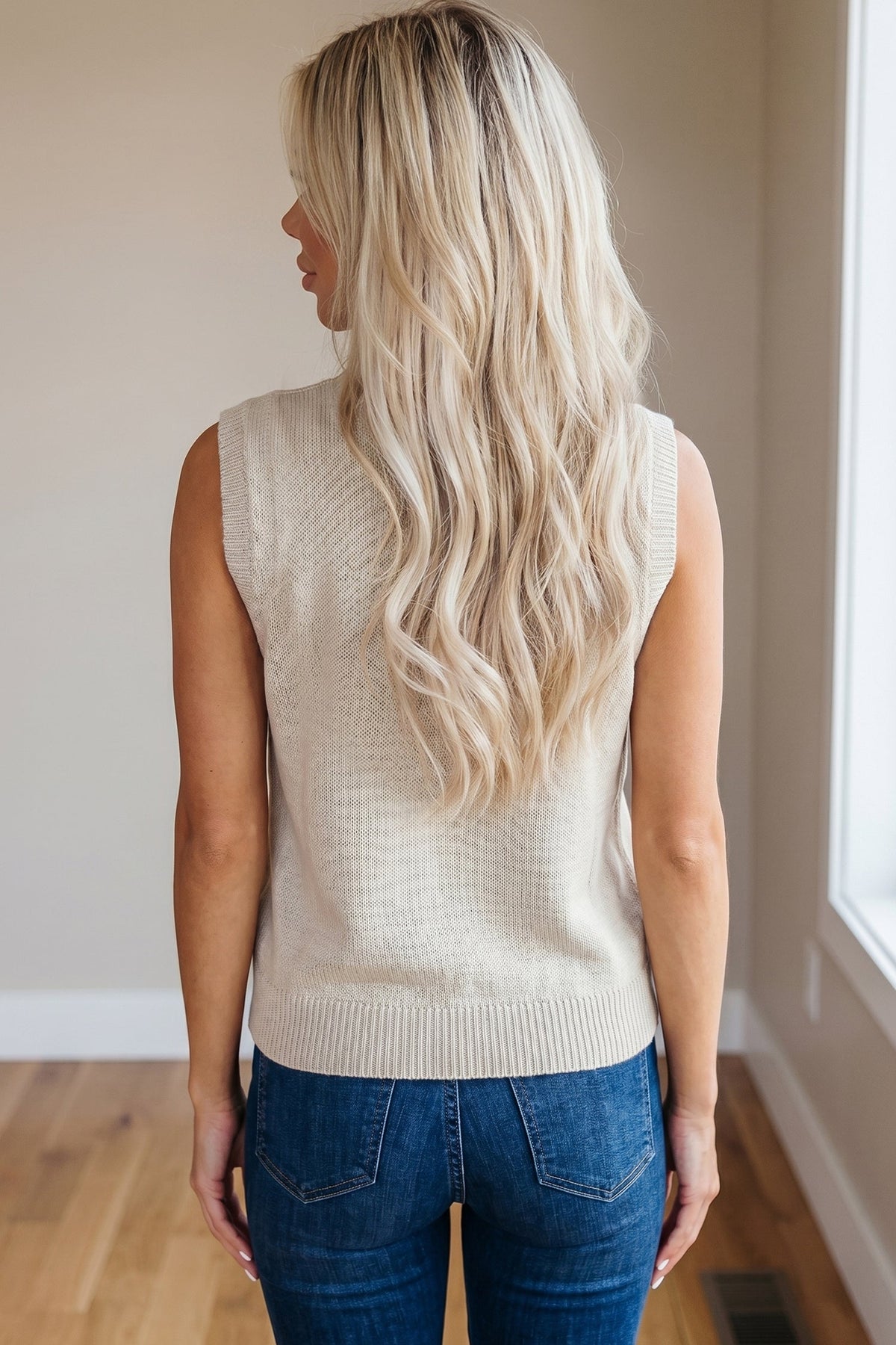 Parchment American Flag Sleeveless Sweater
