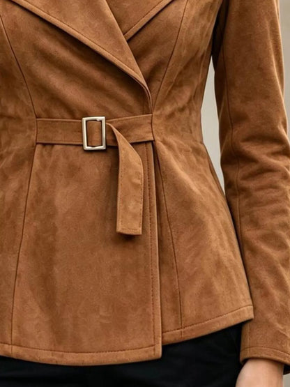 Long Sleeves Buckle Outerwear
