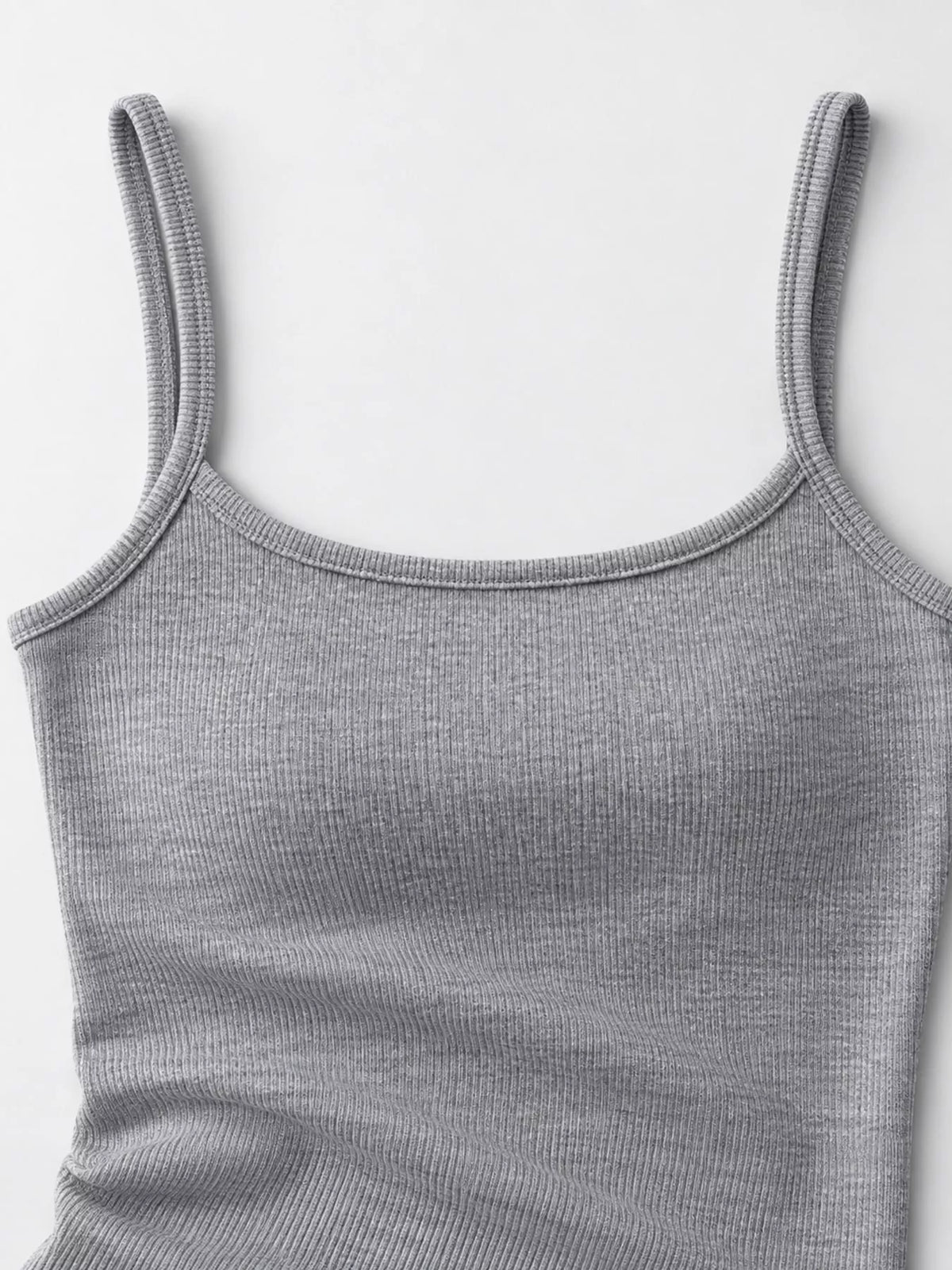 Slim-Fit Ribbed Square Neck Cami Top