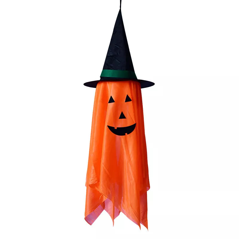Halloween Hanging Pumpkin with Witch Hat Set