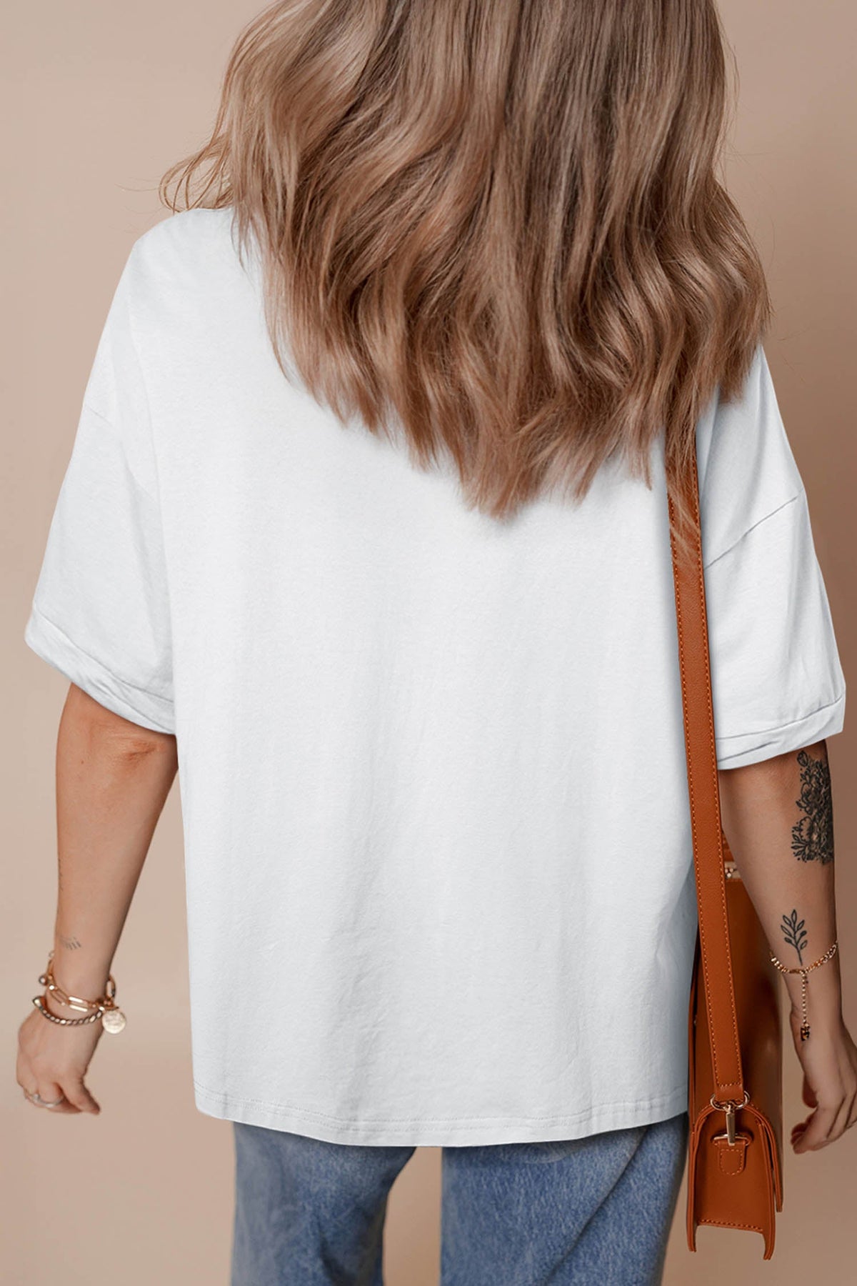 White American Honey Bow Flower Striped Graphic Tee