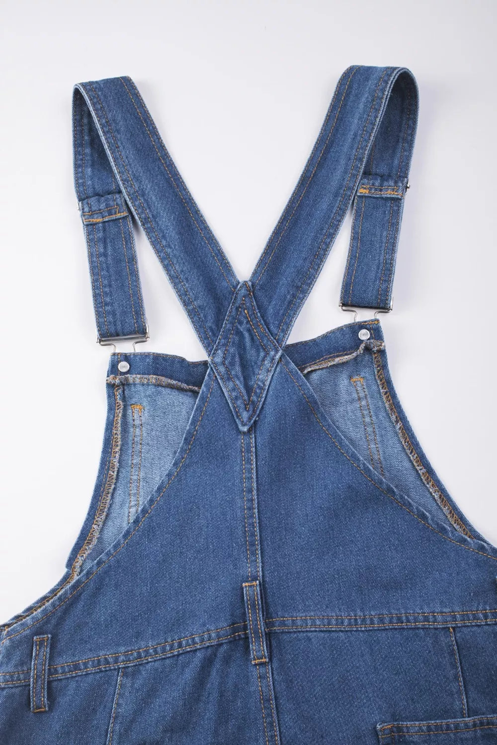 Retro Bib Pocket Buckle Straps Casual Denim Overalls