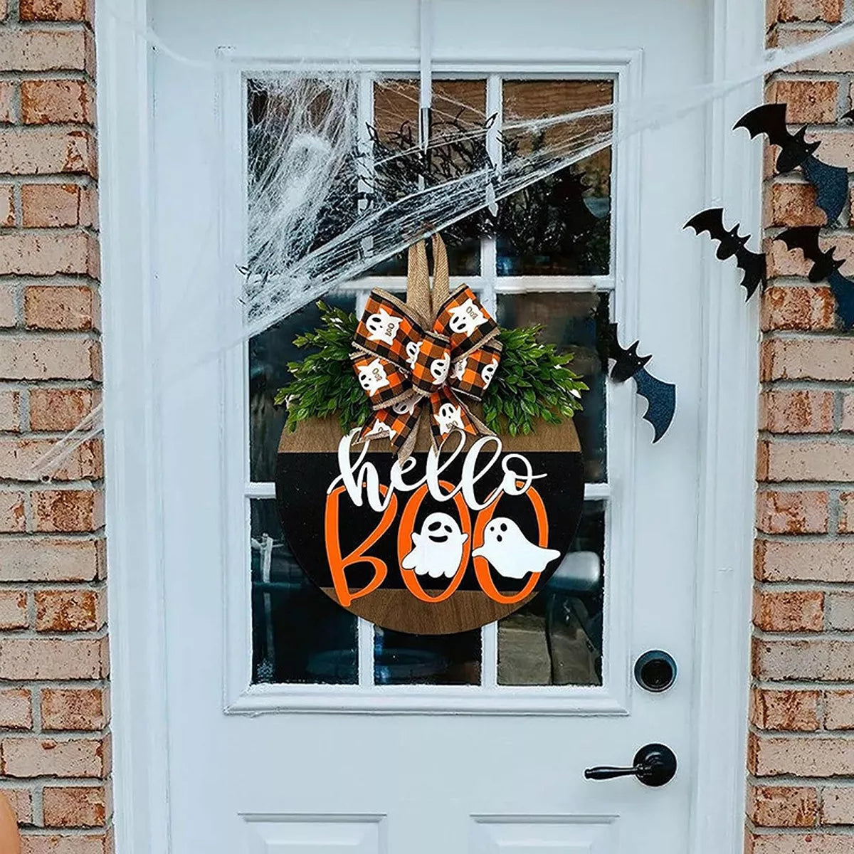Hello BOO Halloween Decorative Wooden Door Hanger